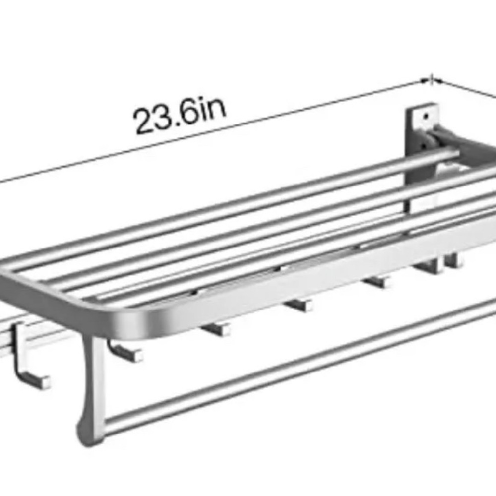 Bathroom Towel Rack in Silver - Picture 4 of 9